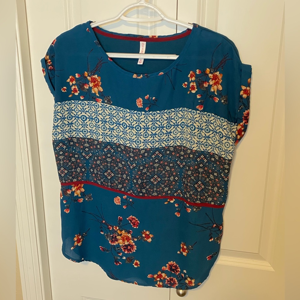 Xhilaration from Target, teal floral blouse